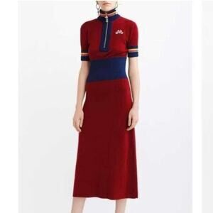 Marina Moscone Ribbed Knit Cycling Dress With Exposed Zipper Size Small